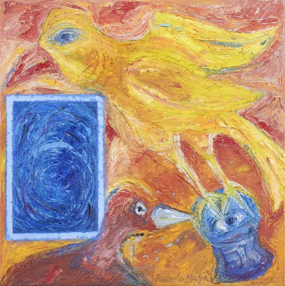 2017 - Rubén Maya, Amarillo de pájarando, Óleo sobre tela, 50 x 50 cm