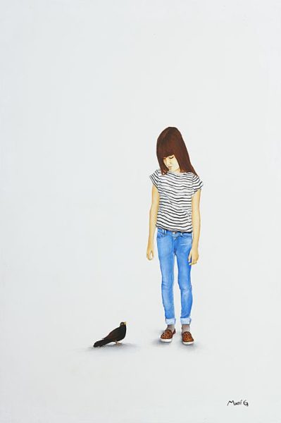 2015 - Marisela Peguero, Número 1, Serie Dialogos, Acrílico sobre madera, 62 x 40 cm