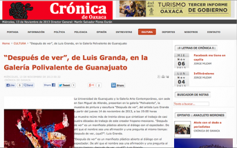 “Después de ver”, de Luis Granda, en la Galería Polivalente de Guanajuato  – cronicaoaxaca.info